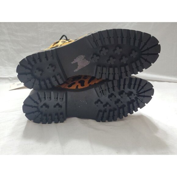 Myra Leopard Leather Inertia Boots Size 9 Lug Sole Boho 90's Y2K Grunge Hipster - Picture 9 of 12